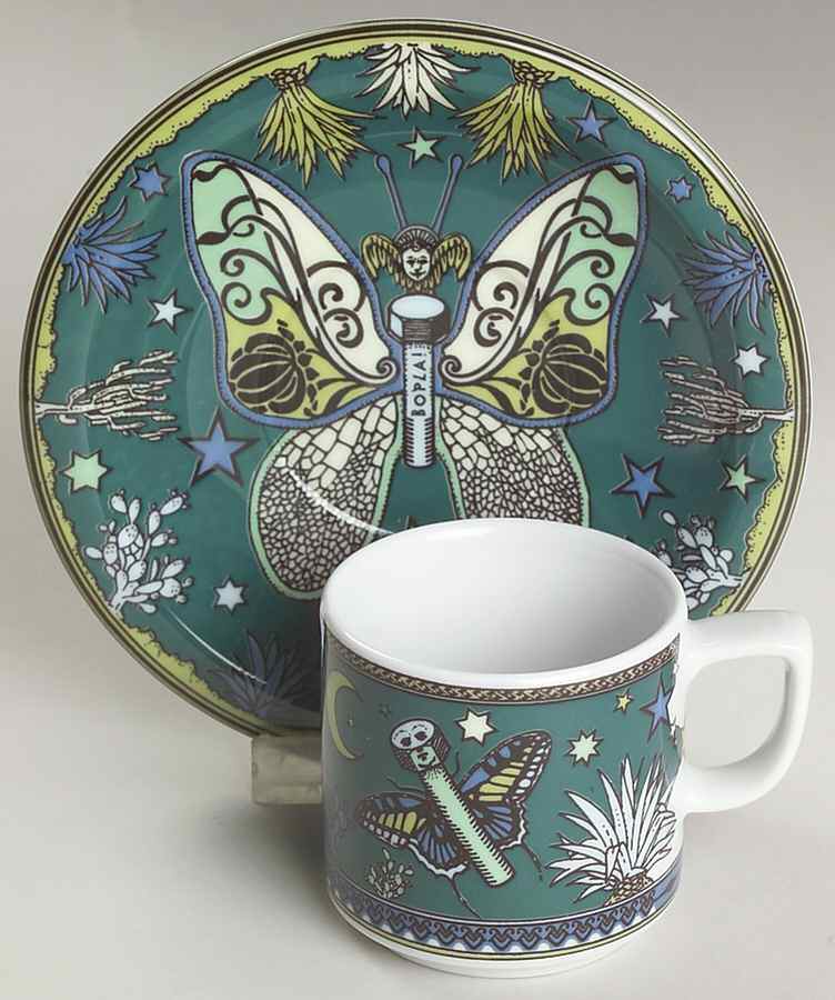Paradise Flat Demitasse Cup & Saucer Set by Bopla (Switzerland)-1