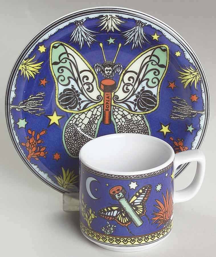 Paradise Flat Demitasse Cup & Saucer Set by Bopla (Switzerland)-1