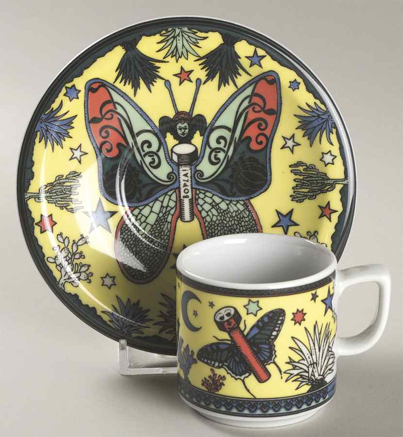 Paradise Flat Demitasse Cup & Saucer Set by Bopla (Switzerland)-1