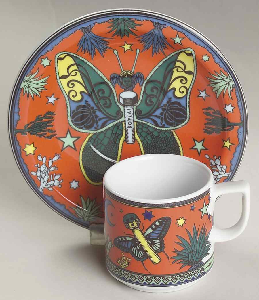 Paradise Flat Demitasse Cup & Saucer Set by Bopla (Switzerland)-1