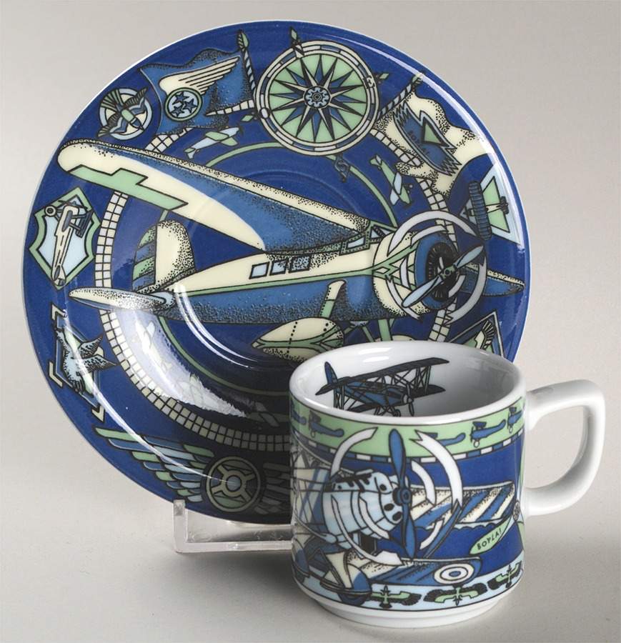 Voyage Flat Demitasse Cup & Saucer Set by Bopla (Switzerland)-1