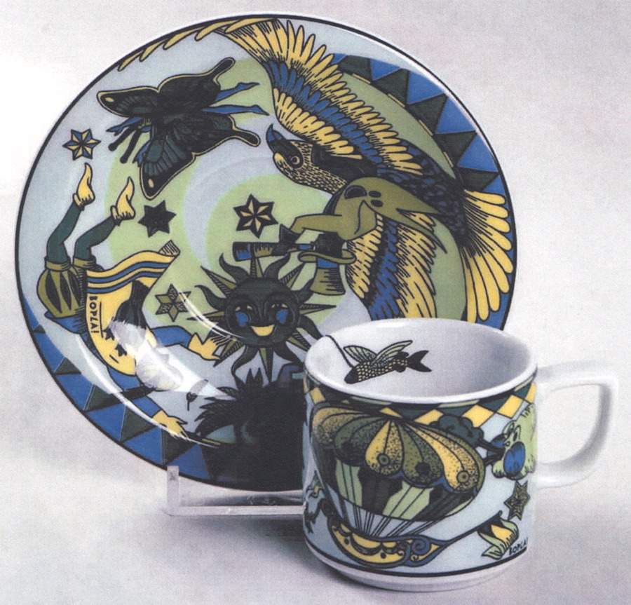 Voyage Flat Demitasse Cup & Saucer Set by Bopla (Switzerland)-1