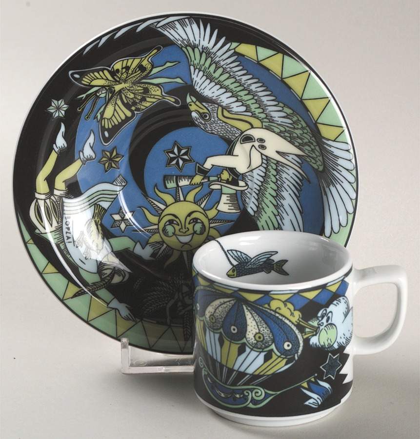 Voyage Flat Demitasse Cup & Saucer Set by Bopla (Switzerland)-1