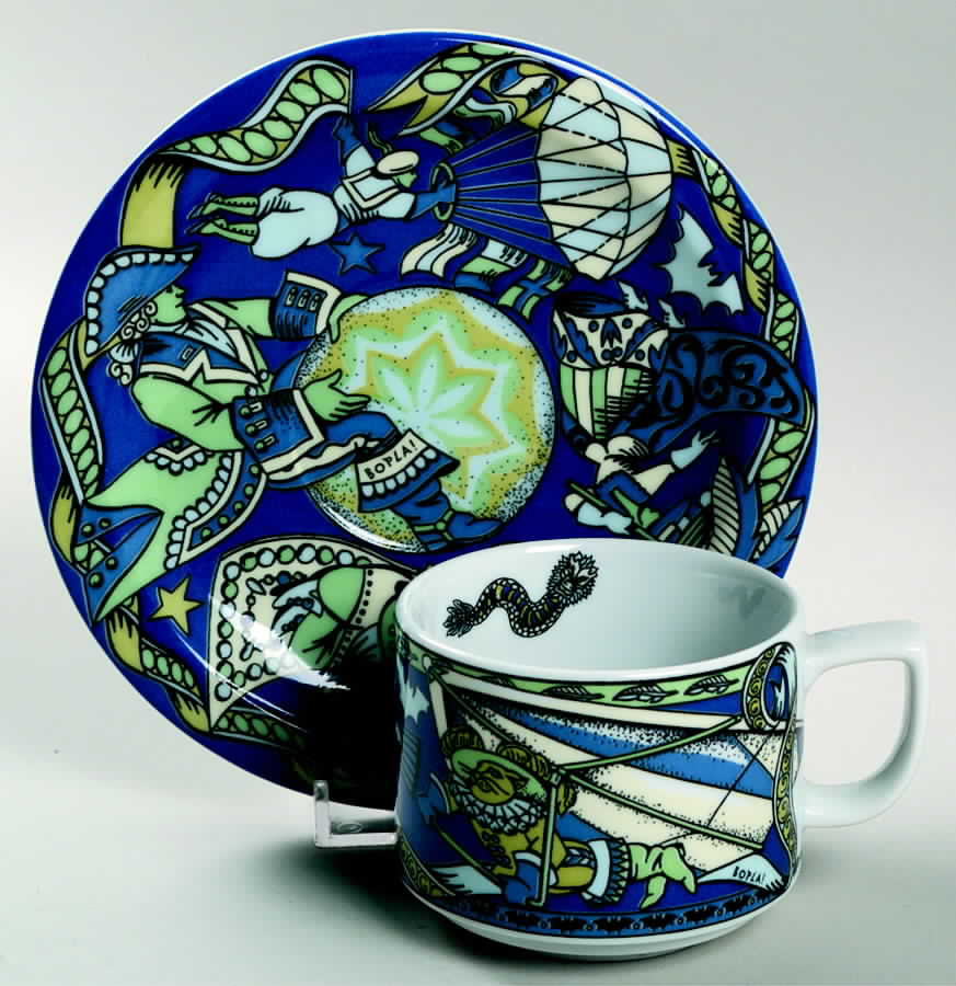 Voyage Flat Cup & Saucer Set by Bopla (Switzerland)-1