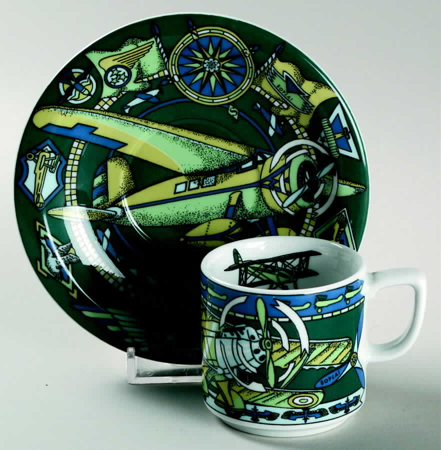 Voyage Flat Demitasse Cup & Saucer Set by Bopla (Switzerland)-1