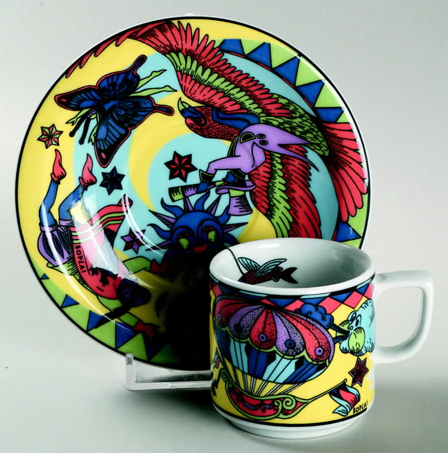 Voyage Flat Demitasse Cup & Saucer Set by Bopla (Switzerland)-1