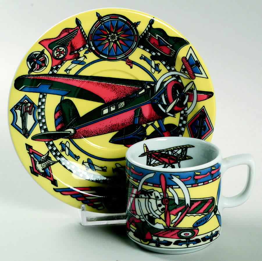 Voyage Flat Demitasse Cup & Saucer Set by Bopla (Switzerland)-1