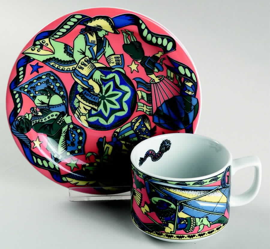 Voyage Flat Cup & Saucer Set by Bopla (Switzerland)-1