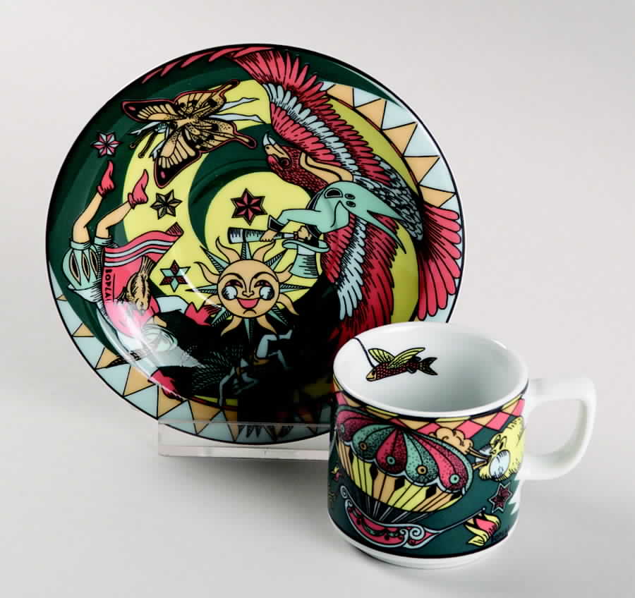 Voyage Flat Demitasse Cup & Saucer Set by Bopla (Switzerland)-1