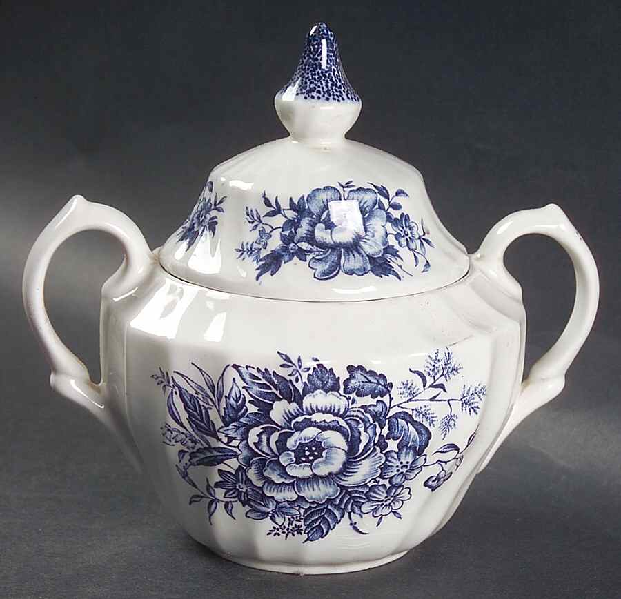 Beacon Hill Blue Sugar Bowl & Lid by British Anchor-1