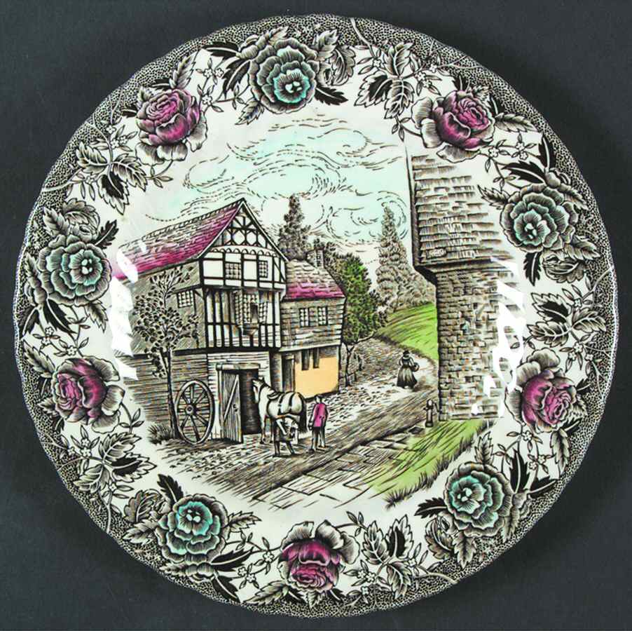 English Country Scenes Brown (Multicolored) Salad Plate by British Anchor-1