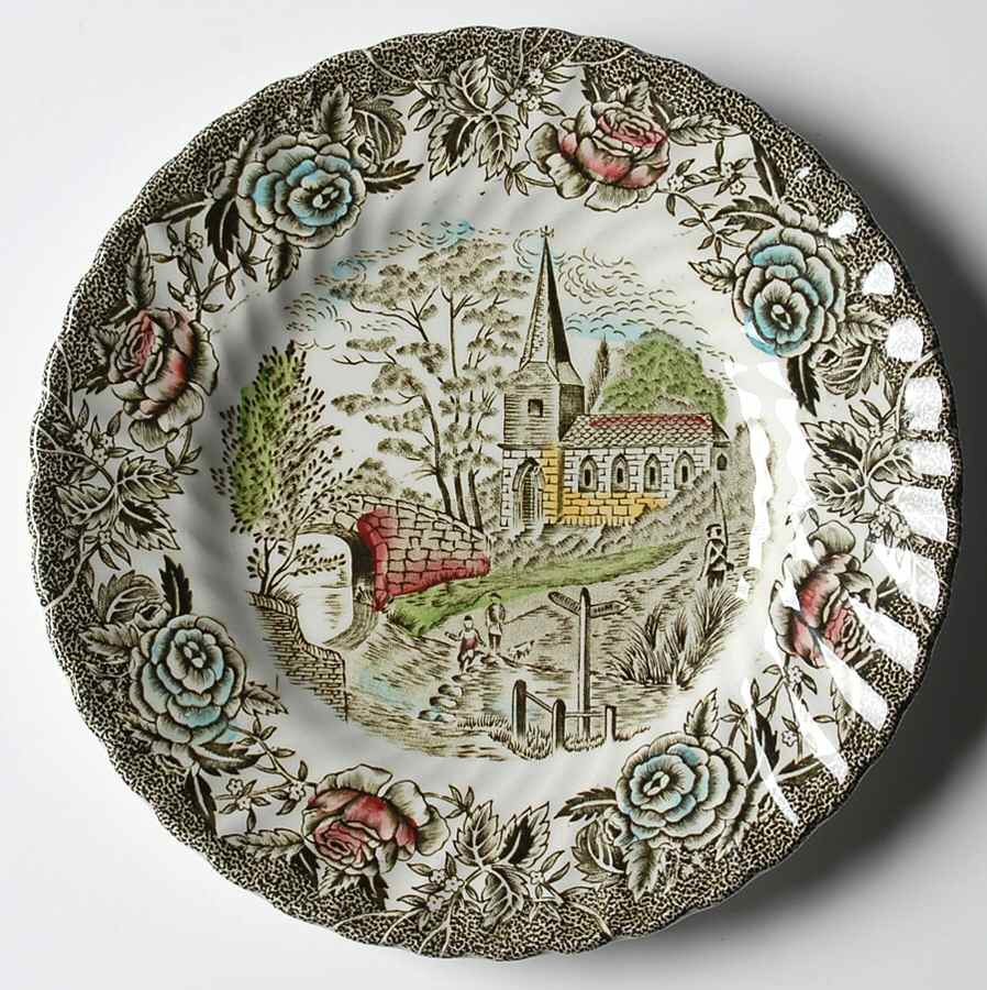 English Country Scenes Brown (Multicolored) Bread & Butter Plate by British Anchor-1