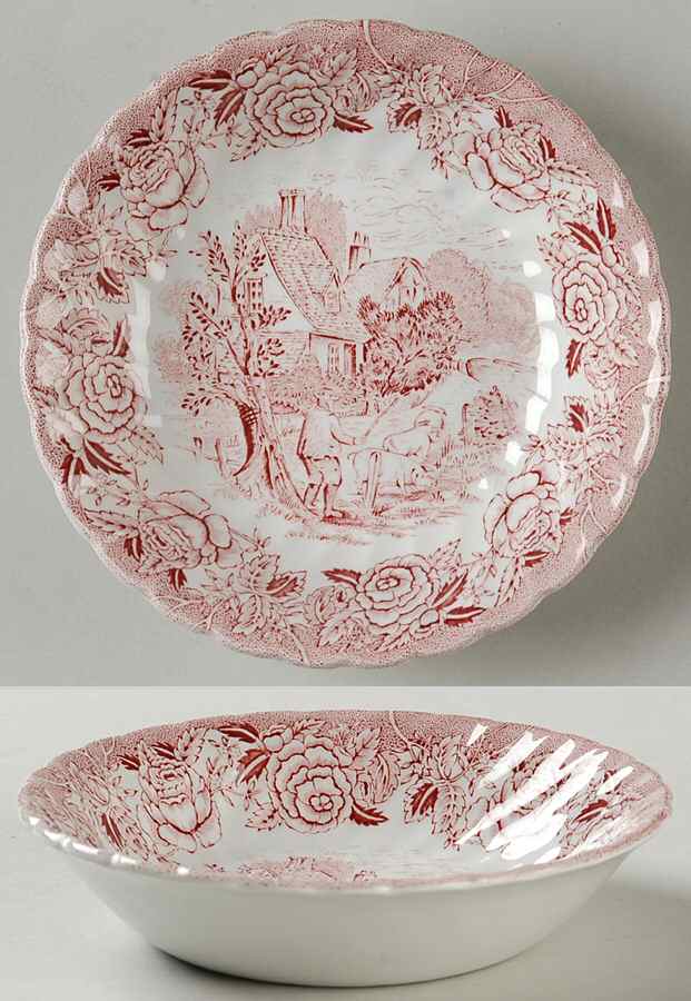 English Country Scenes Red Fruit/Dessert (Sauce) Bowl by British Anchor-1