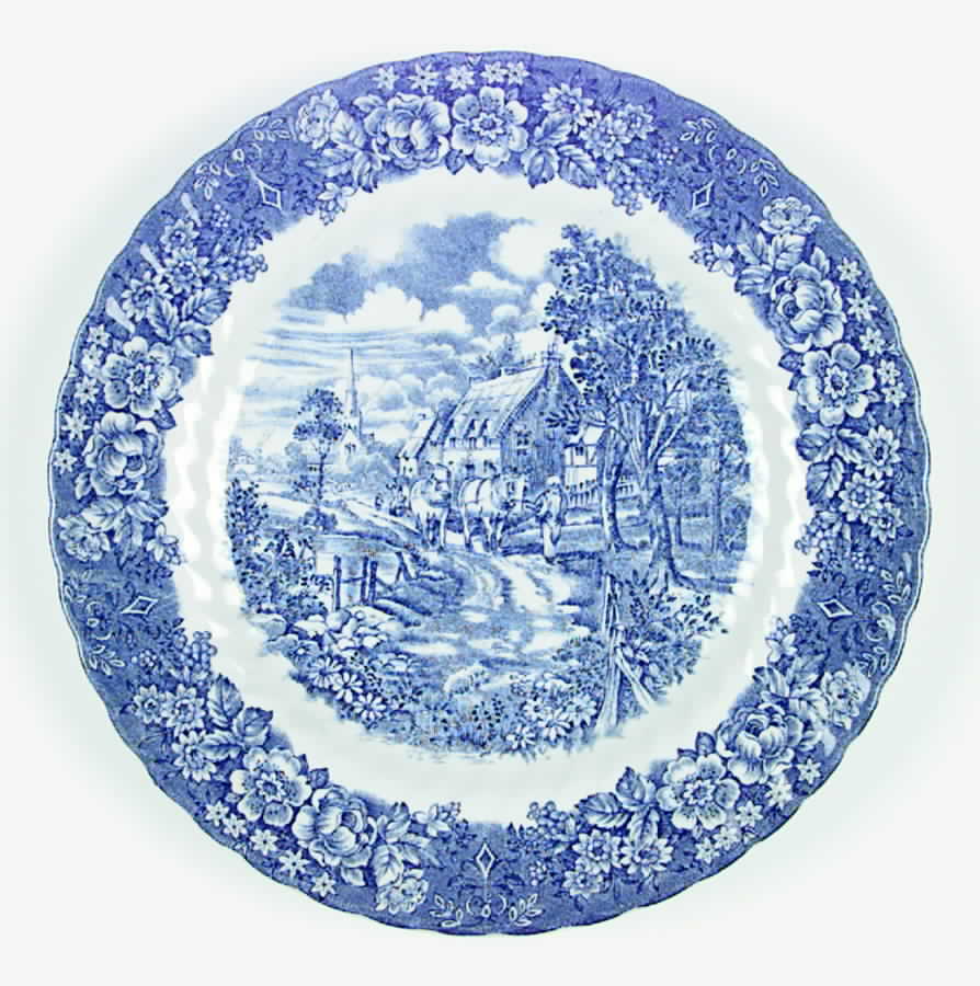 Memory Lane Blue Dinner Plate by British Anchor-1