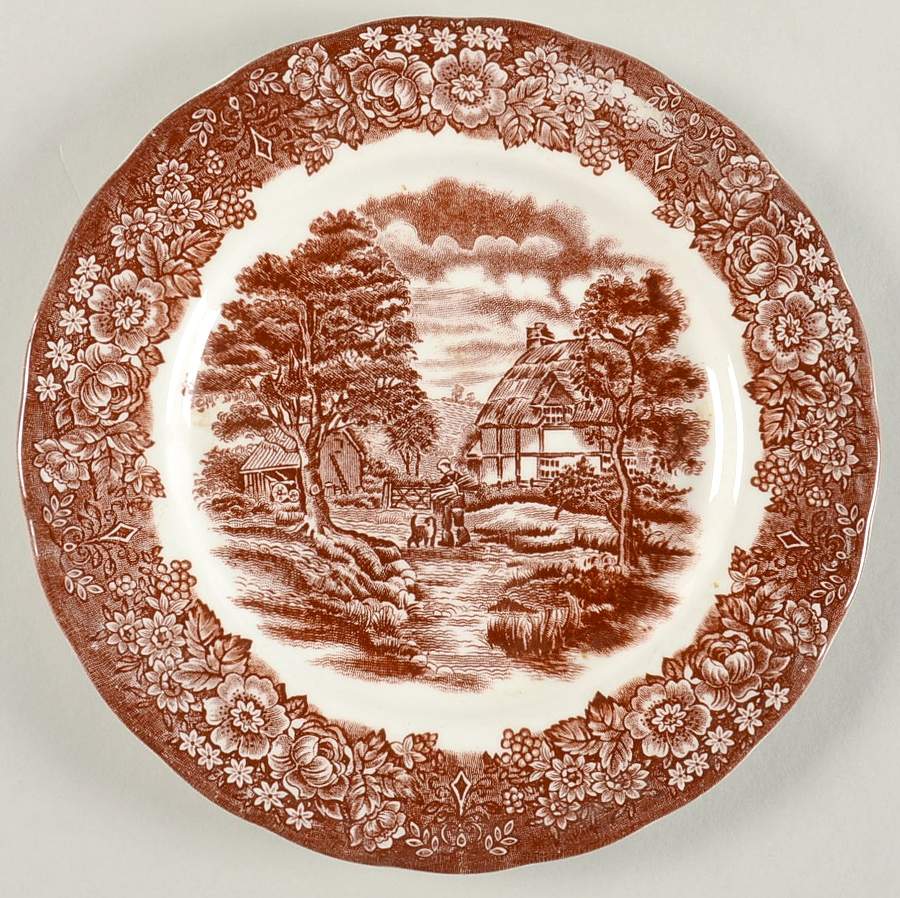 Memory Lane Brown Salad Plate by British Anchor-1