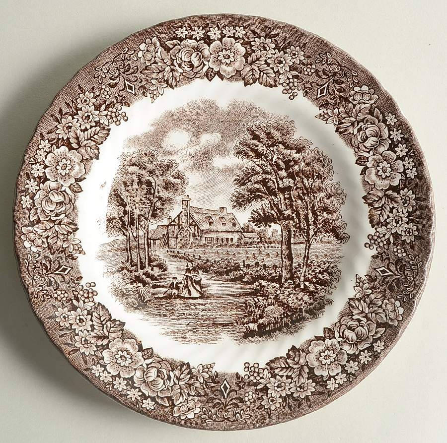 Memory Lane Brown Bread & Butter Plate by British Anchor-1