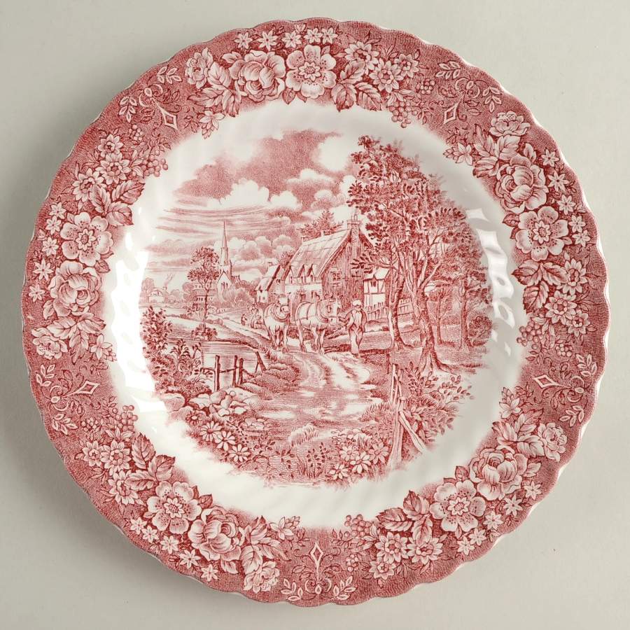 Memory Lane Pink Dinner Plate by British Anchor-1
