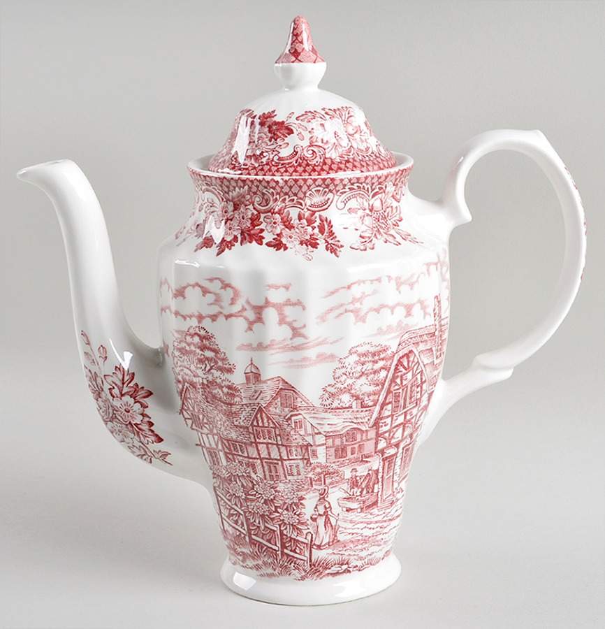 Merrie Olde England Pink Coffee Pot & Lid by Hostess Tableware-1