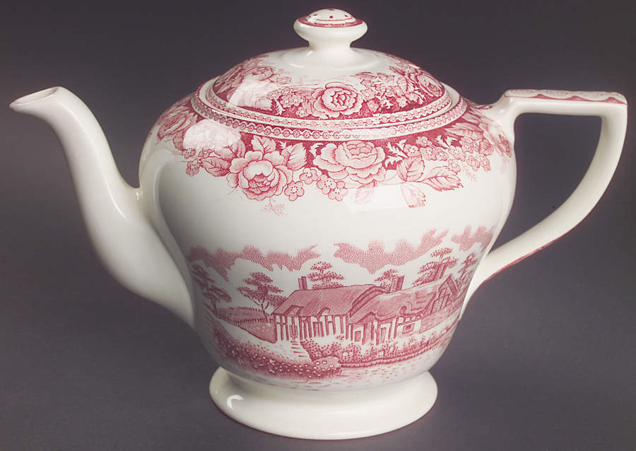 Stratford Scenes Pink Teapot & Lid by British Anchor-1