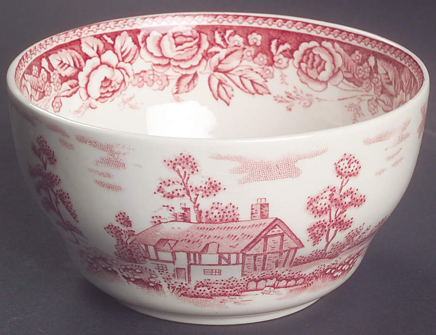 Stratford Scenes Pink Open Sugar Bowl by British Anchor-1