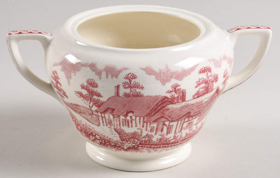 Stratford Scenes Pink Sugar Bowl No Lid by British Anchor-1