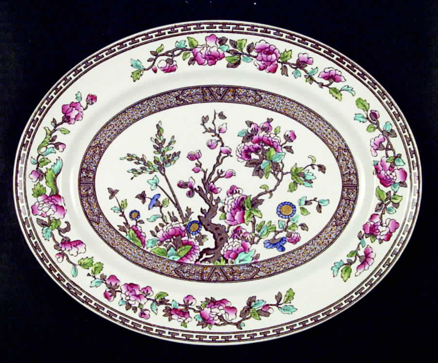 Ye Olde Indian Tree 12" Oval Serving Platter by Bridgwood & Son-1