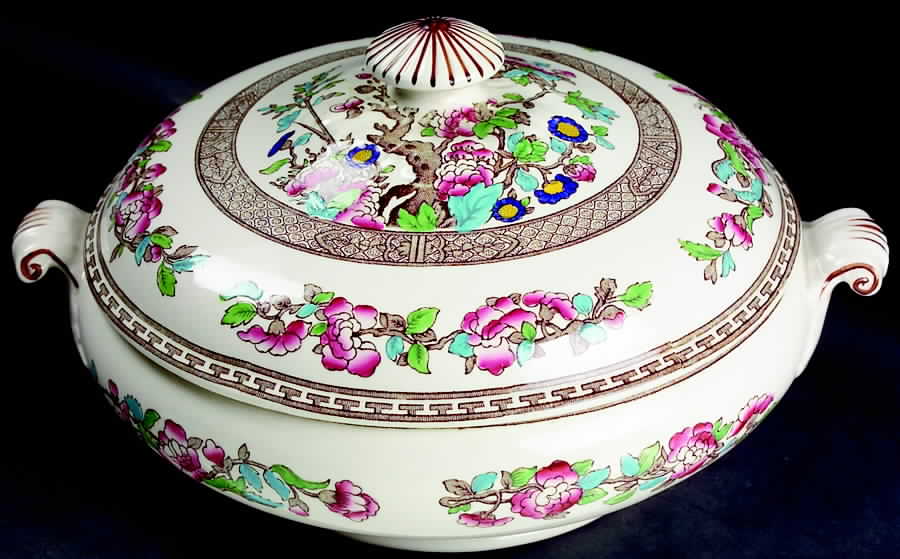 Ye Olde Indian Tree Round Covered Vegetable by Bridgwood & Son-1