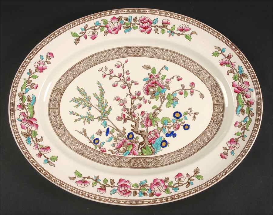 Ye Olde Indian Tree 16" Oval Serving Platter by Bridgwood & Son-1