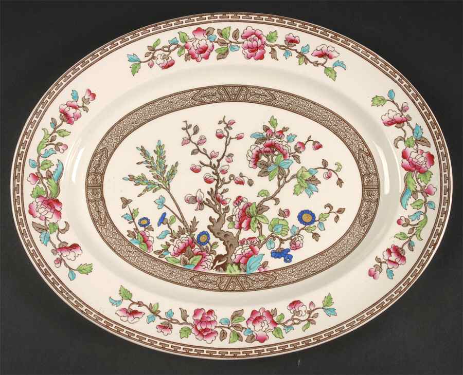Ye Olde Indian Tree 14" Oval Serving Platter by Bridgwood & Son-1
