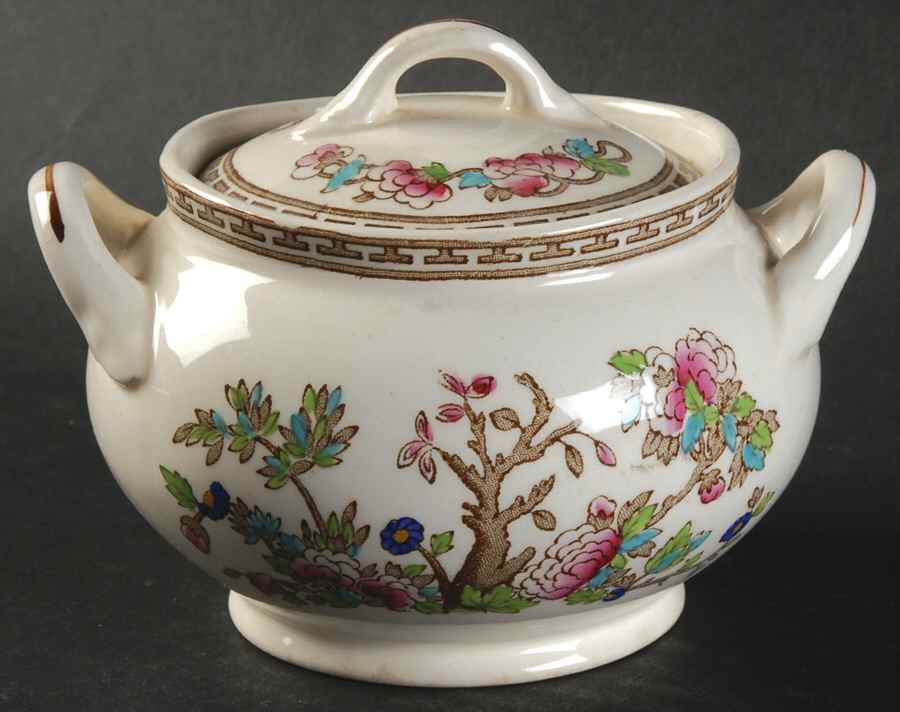 Ye Olde Indian Tree Sugar Bowl & Lid by Bridgwood & Son-1
