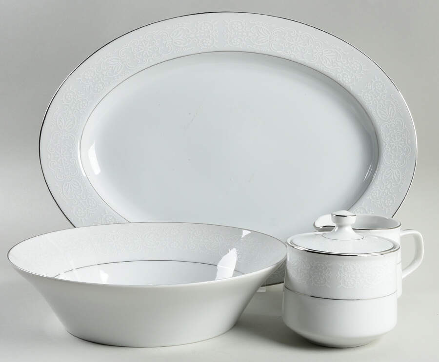 White Lace 5 Piece Hostess Set by Brentwood-1