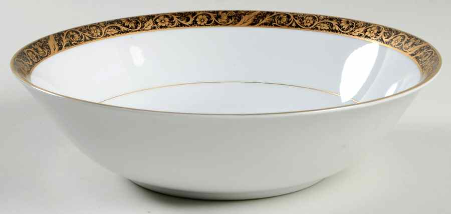 Antique Gold 9" Round Vegetable Bowl by Bristol (Japan)-1
