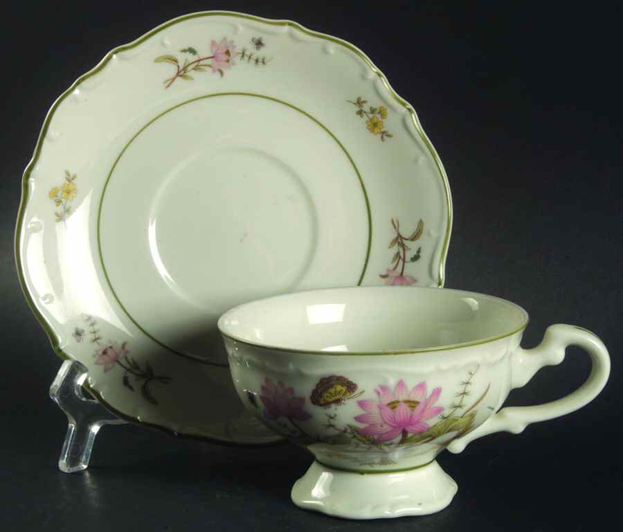 Carillion Footed Cup & Saucer Set by Bristol (Japan)-1