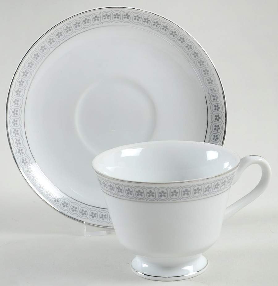 Cheryl Footed Cup & Saucer Set by Bristol (Japan)-1