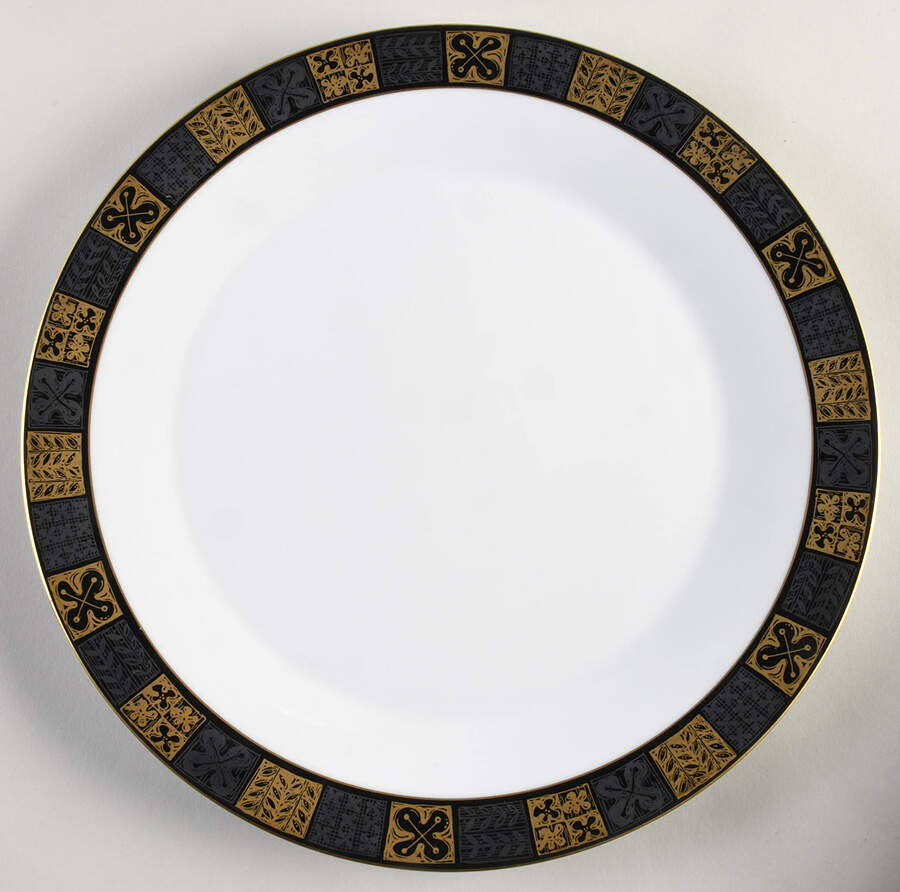 Circle of Gold 12" Chop Plate (Round Platter) by Bristol (Japan)-1