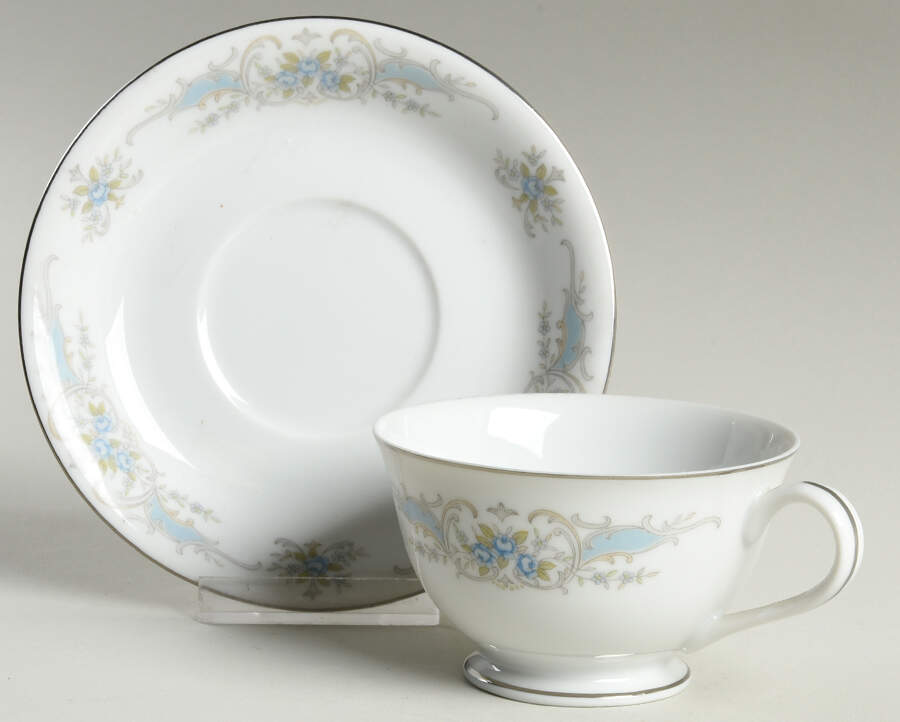Kimberlie Footed Cup & Saucer Set by Bristol (Japan)-1
