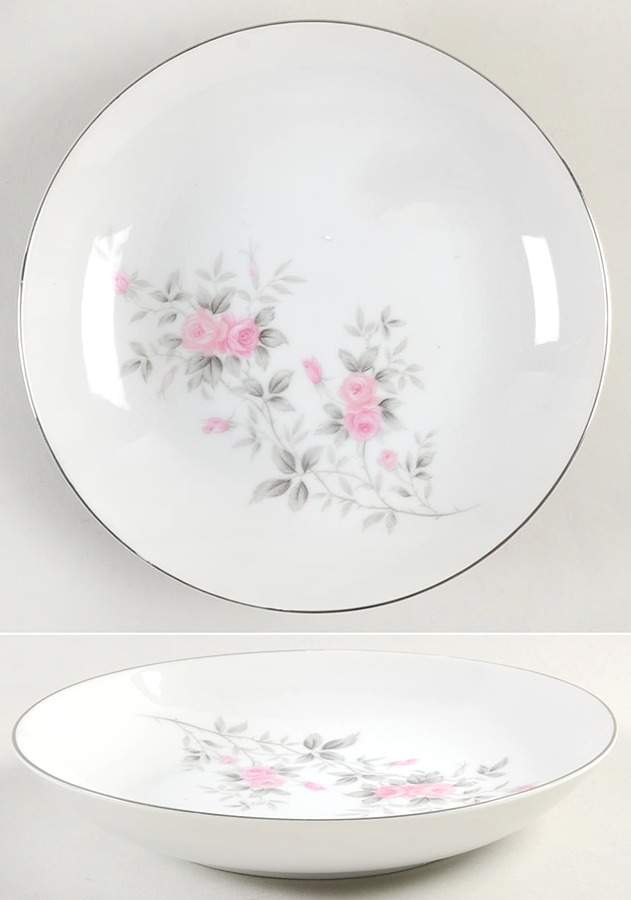 Pink Rose Coupe Soup Bowl by Bristol (Japan)-1