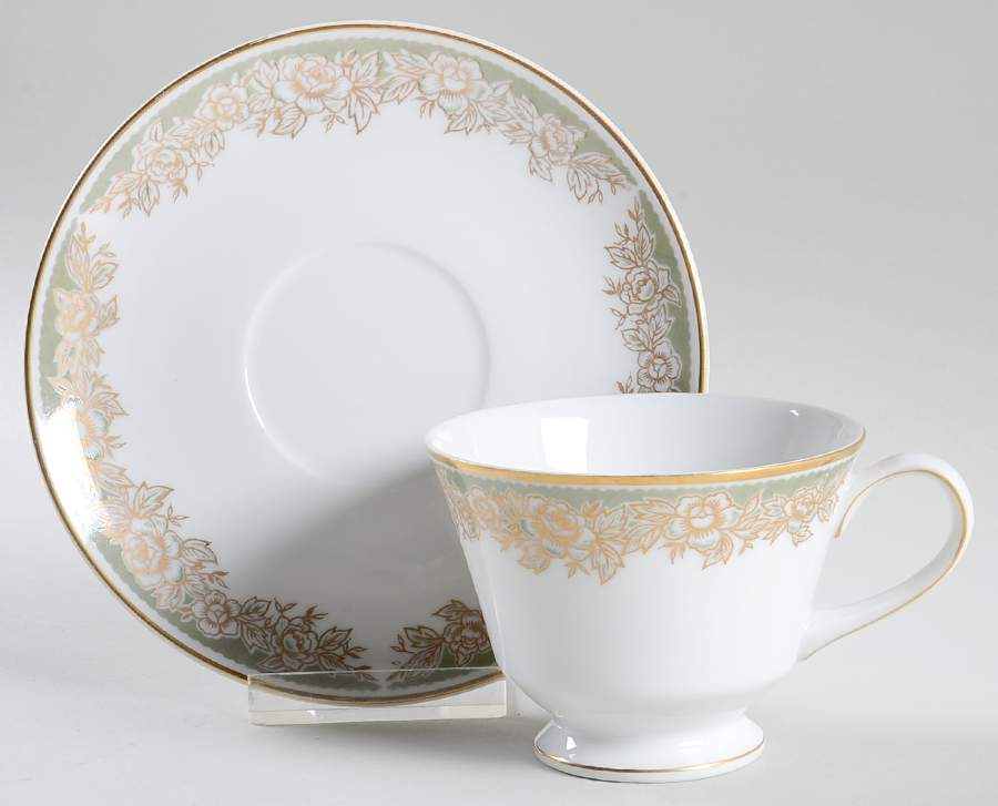 Rene Footed Cup & Saucer Set by Bristol (Japan)-1