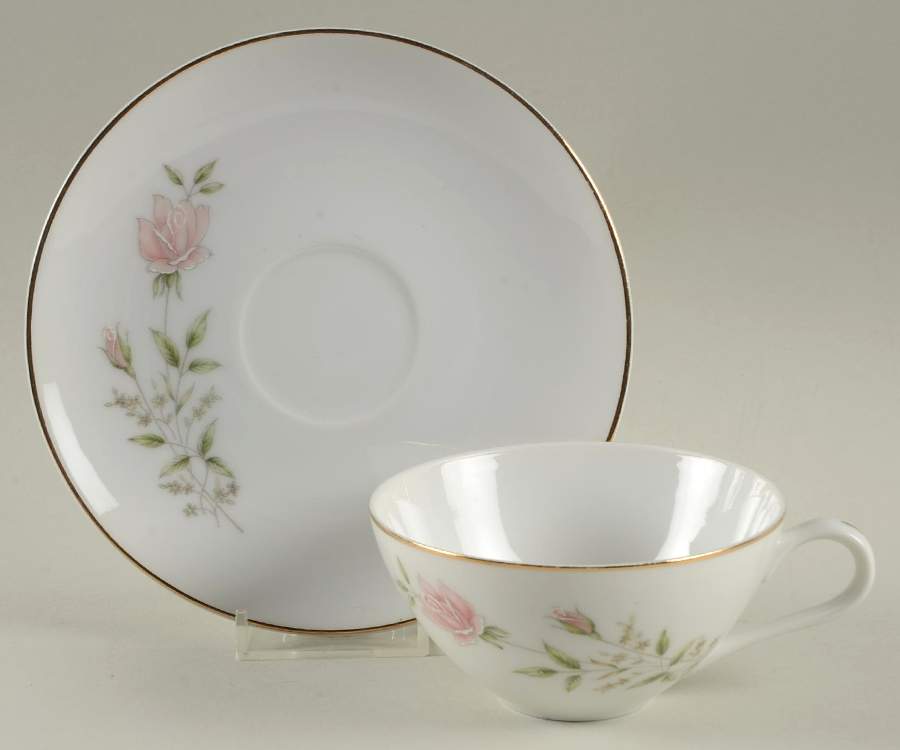 Rhonda Flat Cup & Saucer Set by Bristol (Japan)-1