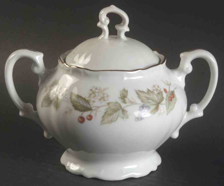 Spring Blossom Sugar Bowl & Lid by Bristol (Japan)-1