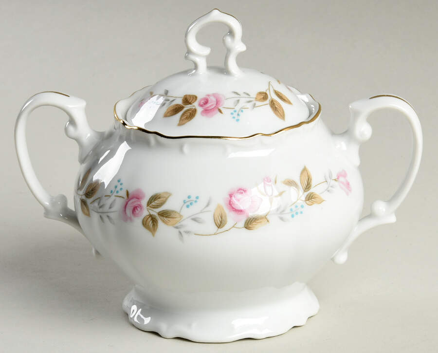 Spring Garden Sugar Bowl & Lid by Bristol (Japan)-1