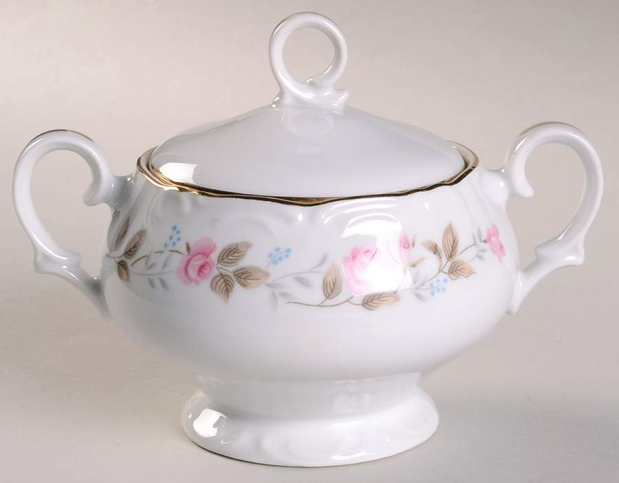 Spring Garden Sugar Bowl & Lid by Bristol (Japan)-1