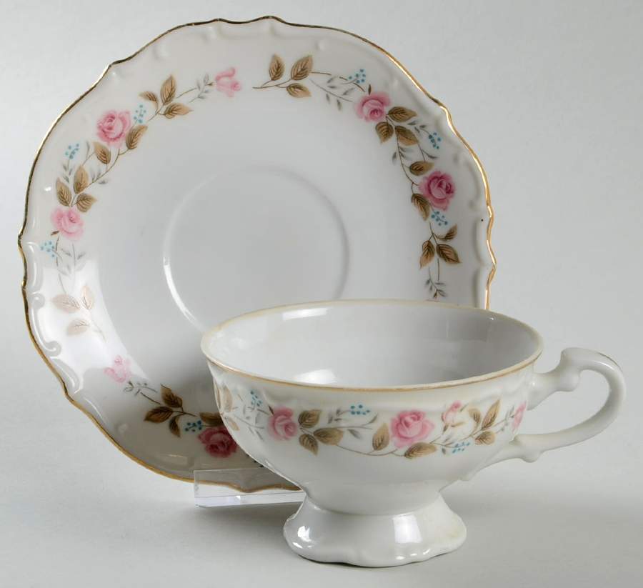 Spring Garden Footed Cup & Saucer Set by Bristol (Japan)-1