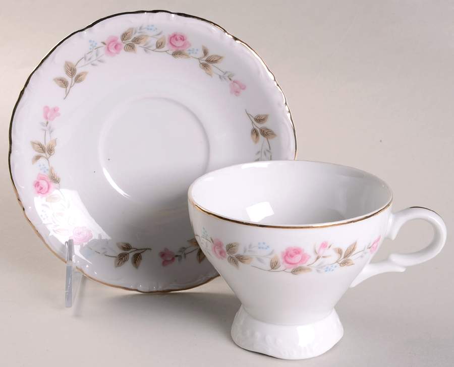 Spring Garden Footed Cup & Saucer Set by Bristol (Japan)-1