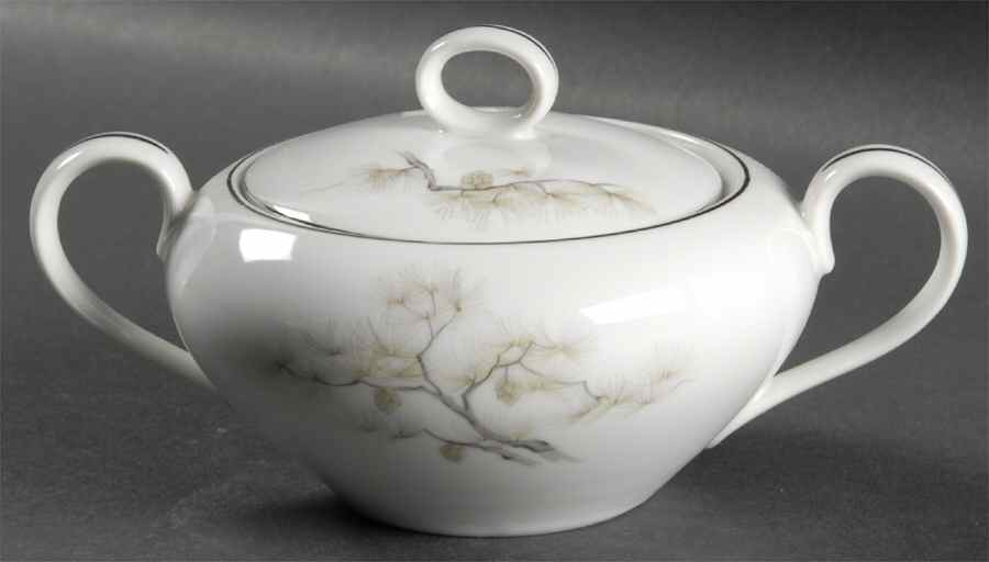 Winter Pine Sugar Bowl & Lid by Bristol (Japan)-1