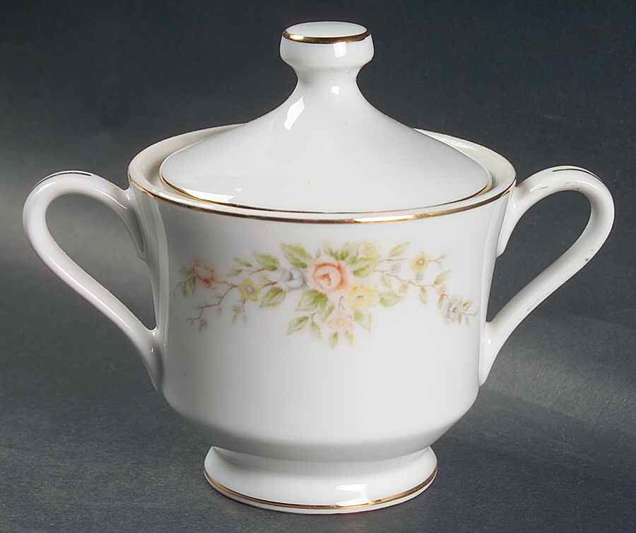 Woodland Rose Sugar Bowl & Lid by Bristol (Japan)-1