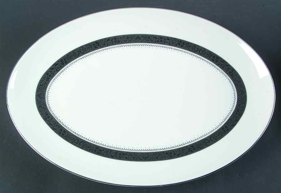 Midnight Velvet 14" Oval Serving Platter by Brookwood-1