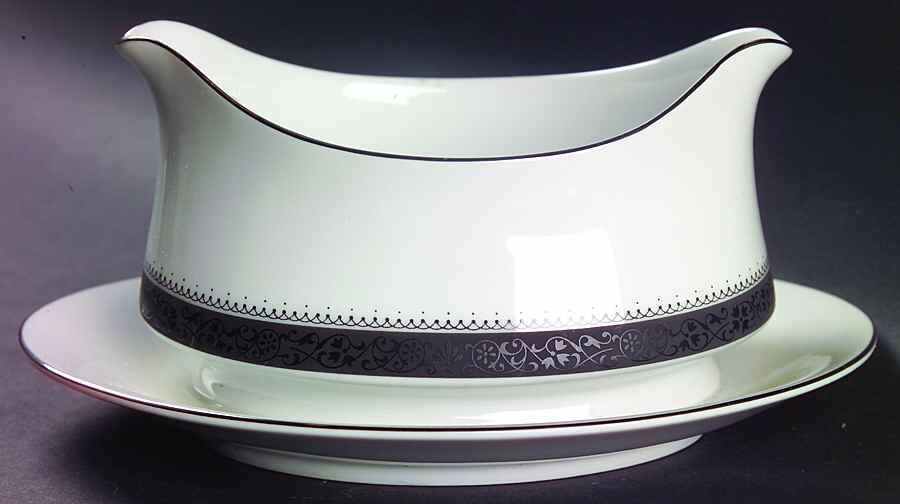Midnight Velvet Gravy Boat with Attached Underplate by Brookwood-1