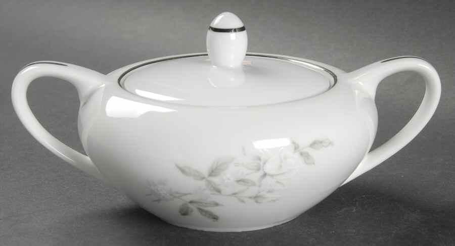 White Rose Sugar Bowl & Lid by Brookwood-1