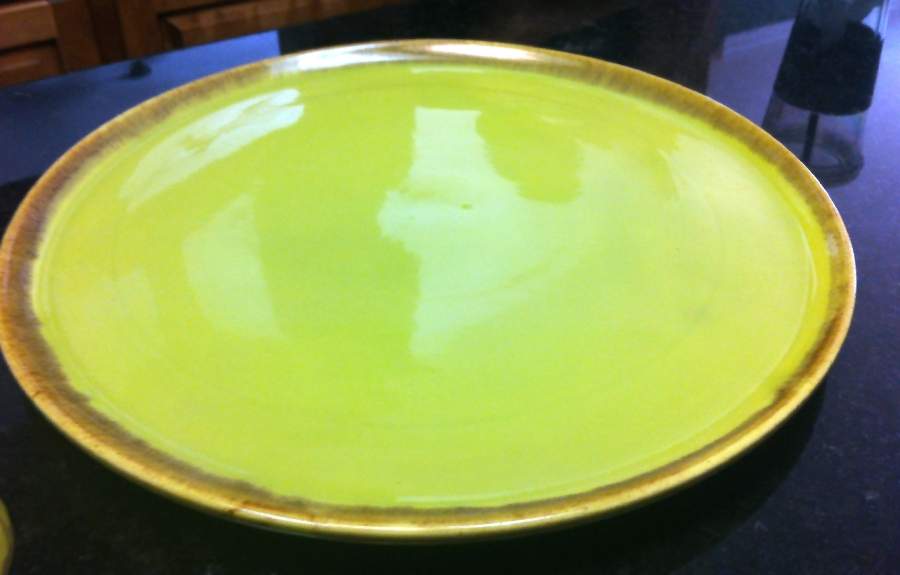 Desert Mist Green (Chartreuse) 14" Oval Serving Platter by Brock-1